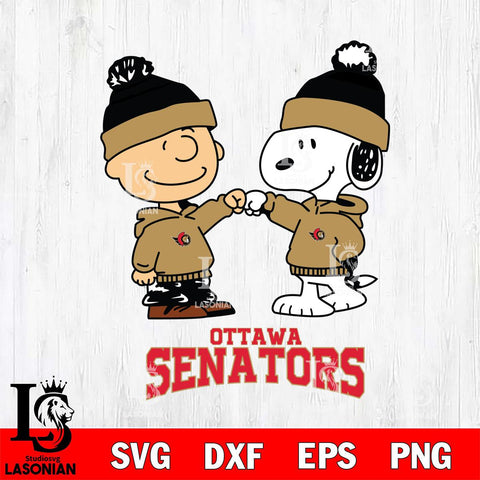 Ottawa Senators Snoopy and Charlie Brown Hockey Sport Svg Eps Dxf Png File, Digital Download , Instant Download, Svg Files
