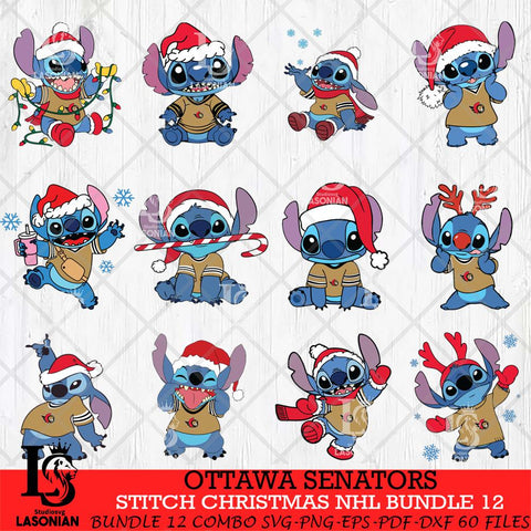 Ottawa Senators Stitch Sport Christmas NHL Bundle 12 Svg Eps Dxf Png File, Digital Download, Instant Download