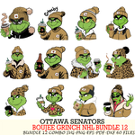 Ottawa Senators  Boujee Grinch NHL Bundle 12 SVG Eps Dxf Png File, Digital Download, Instant Download
