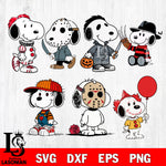 Peanuts Cartoon Horror Characters,Horror Killer bundle SVG DXF EPS PNG FILE, Halloween File Cut, Digital Download,Instant Download, Silhouette,Horror Cricut