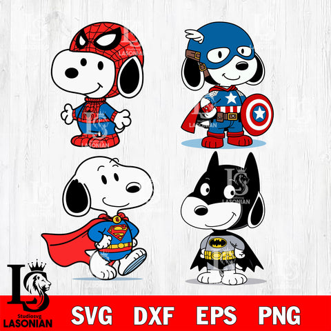 Peanuts Superhero , Snoopy superhero bundle SVG DXF EPS PNG FILE, Halloween File Cut, Digital Download,Instant Download, Silhouette,Horror Cricut