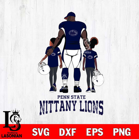 Penn State Nittany Lions 3 Father and son Rugby SVG DXF EPS PNG FILE,NCAA SVG, Father day Digital Download,Instant Download, Silhouette