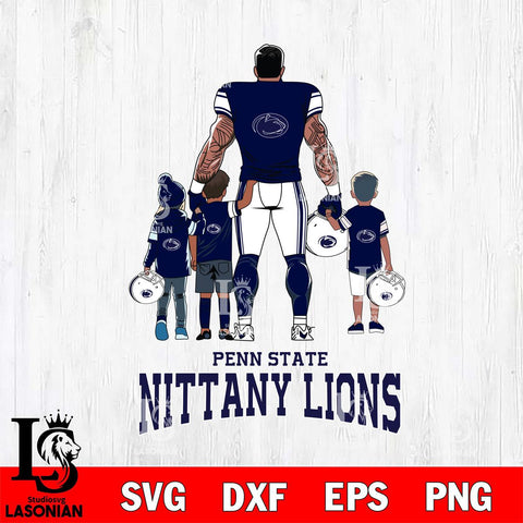 Penn State Nittany Lions 4 Father and son Rugby SVG DXF EPS PNG FILE,NCAA SVG, Father day Digital Download,Instant Download, Silhouette