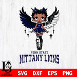 Penn State Nittany Lions Anglel Black Fan Girl Betty Boop, Svg Eps Dxf Png File, Digital Download