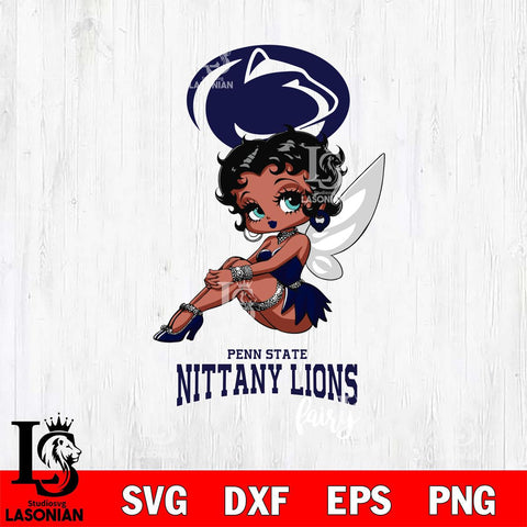 Penn State Nittany Lions Beauty Black Fairy Betty Boop, Svg Eps Dxf Png File, Digital Download