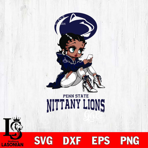 Penn State Nittany Lions Beauty Black Fan Girl Football, Svg Eps Dxf Png File, Digital Download