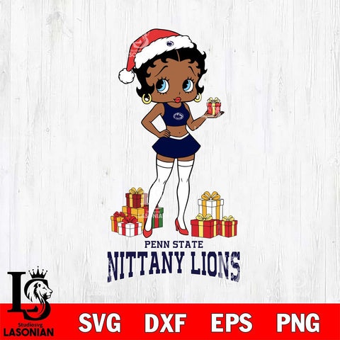 Penn State Nittany Lions Betty Boop Christmas Gift File Cut, NCAA SVG DXF EPS PNG PDF File, Digital Download , Criucut , Silhouette