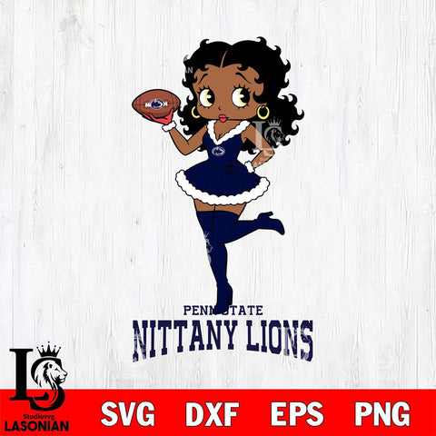 Penn State Nittany Lions Betty Boop Christmas Rugby File Cut, NCAA SVG DXF EPS PNG PDF File, Digital Download , Criucut , Silhouette
