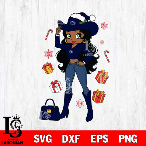 Penn State Nittany Lions Betty Boop Cowboy File Cut, NCAA SVG DXF EPS PNG PDF File, Digital Download , Criucut , Silhouette