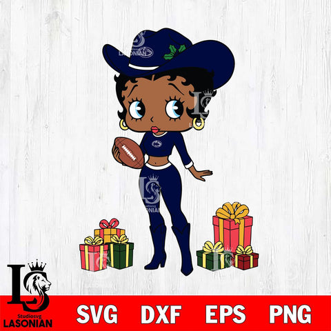 Penn State Nittany Lions Betty Boop Cowboy Football File Cut, NCAA SVG DXF EPS PNG PDF File, Digital Download , Criucut , Silhouette