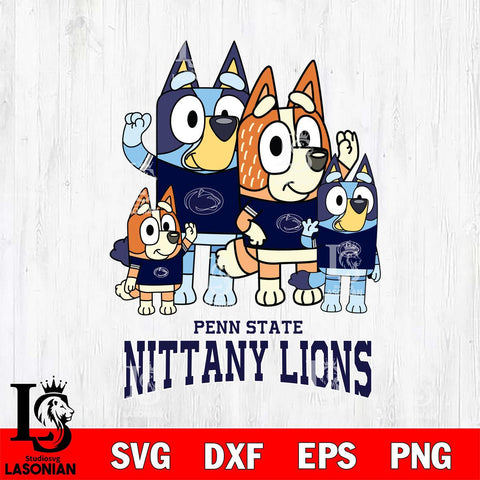 Penn State Nittany Lions Bluey & Bingo 7 Svg Eps Dxf Png File, NCAA svg, Digital Download, Instant Download