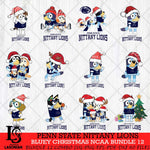 Penn State Nittany Lions Bluey Christmas NCAA Bundle 12 Cricut File Cut Files , Bluey Cricut , Christmas Svg , Bluey svg , Digital Download, dxf eps png pdf file
