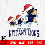 Penn State Nittany Lions Bluey Family Christmas Svg Eps Dxf Png File, Digital Download