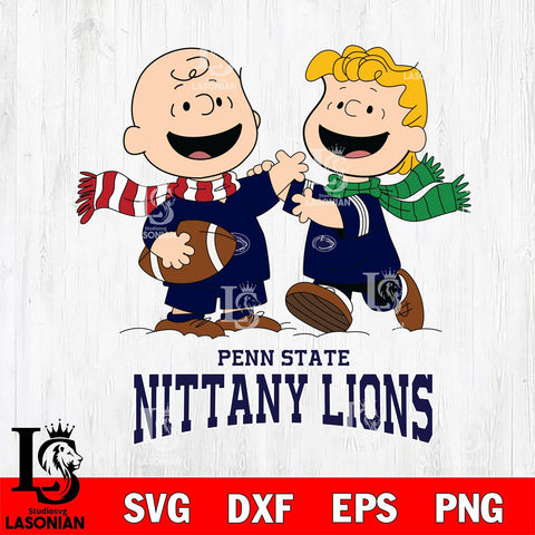 Penn State Nittany Lions Charlie Brown & Linus Football Cricut,Christmas SVG DXF EPS PNG FILE, NCAA Digital Download,Instant Download, Silhouette