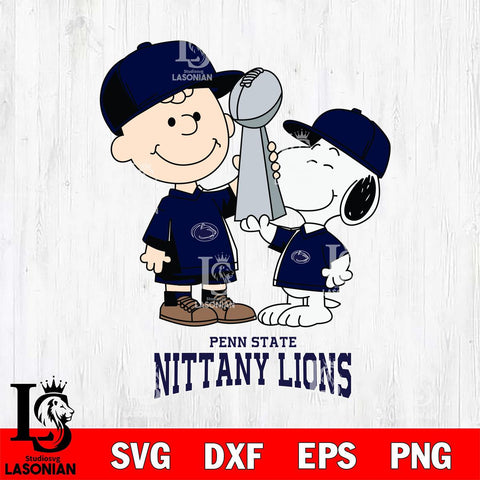 Penn State Nittany Lions Charlie Brown and Snoopy Champions Svg Eps Dxf Png File, NCAA svg , Digital Download , Instant Download, Cricut File
