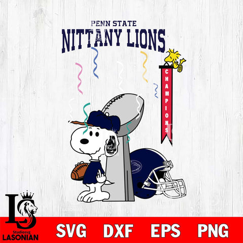 Penn State Nittany Lions Charlie Brown and Snoopy Super Bowl Svg Eps Dxf Png File, NCAA svg , Digital Download , Instant Download, Cricut File