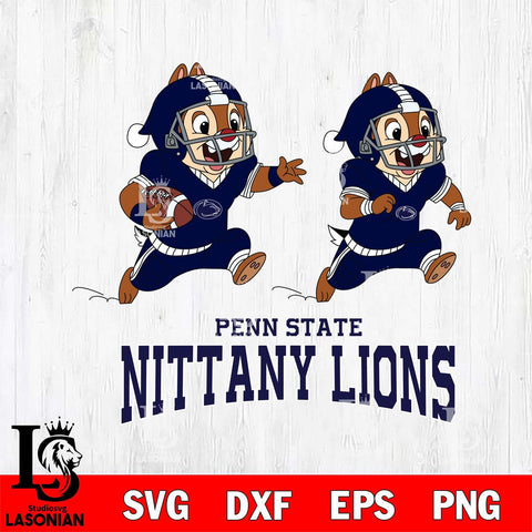 Penn State Nittany Lions Chip & Dale Football Cricut,Christmas SVG DXF EPS PNG FILE, NCAA Digital Download,Instant Download, Silhouette