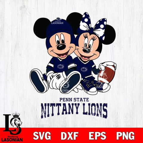 Penn State Nittany Lions Disney Mickey And Minnie Football Svg Eps Dxf Png File, NCAA svg , Digital Download , Instant Download, Cricut File