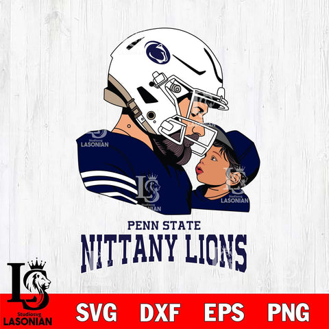 Penn State Nittany Lions Father And Child Rugby SVG DXF EPS PNG FILE,NCAA SVG, Father day Digital Download,Instant Download, Silhouette