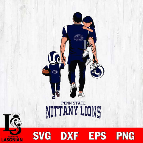 Penn State Nittany Lions Father And Son Football SVG DXF EPS PNG FILE,NCAA SVG, Father day Digital Download,Instant Download, Silhouette