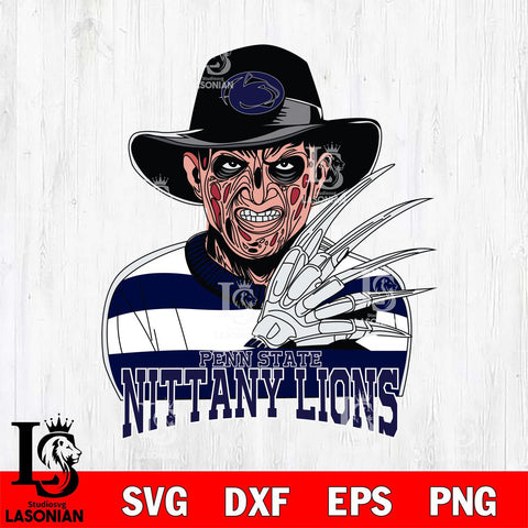 Penn State Nittany Lions Freddy Krueger Horror Halloween Svg Eps Dxf Png File, NCAA svg, Digital Download, Instant Download