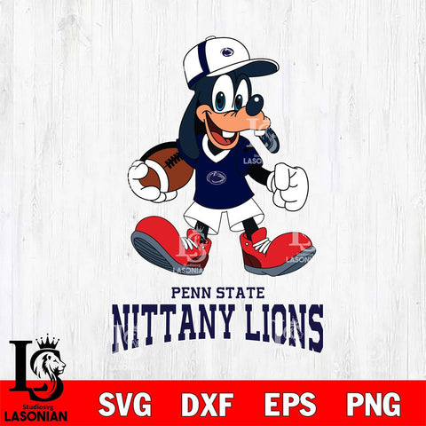 Penn State Nittany Lions Goofy Football Player SVG DXF EPS PNG FILE,NCAA svg ,Football Digital Download,Instant Download, Silhouette