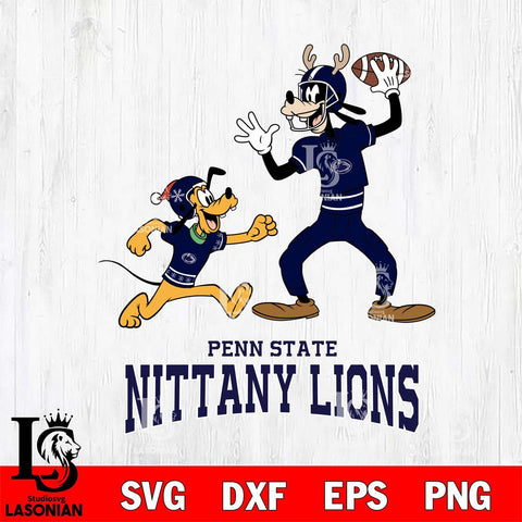 Penn State Nittany Lions Goofy & Pluto Football Cricut,Christmas SVG DXF EPS PNG FILE, NCAA Digital Download,Instant Download, Silhouette