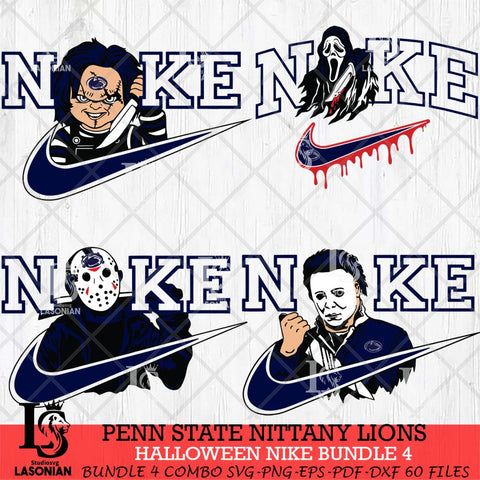 Penn State Nittany Lions Halloween Nike NCAA Bundle 4 Svg Eps Dxf Png File, Digital Download, Instant Download
