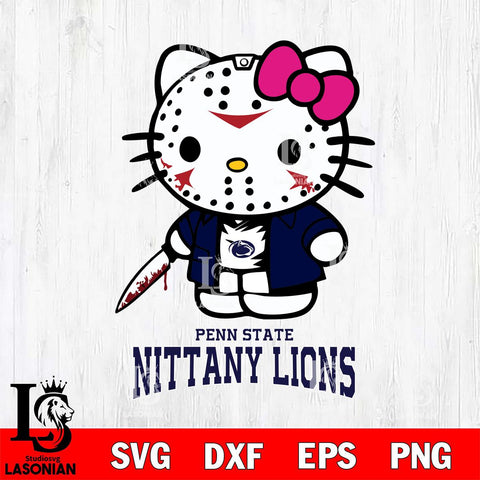 Penn State Nittany Lions Hello Kitty Horror 3 Svg Eps Dxf Png File, Digital Download