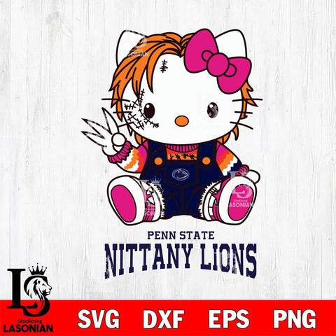 Penn State Nittany Lions Hello Kitty Horror Svg Eps Dxf Png File, Digital Download