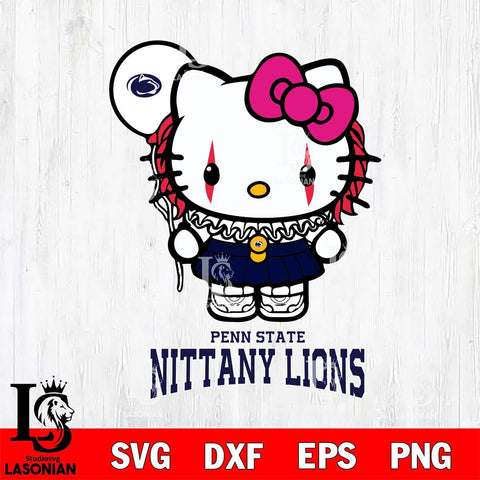 Penn State Nittany Lions Hello Kitty Horror 7 Svg Eps Dxf Png File, Digital Download
