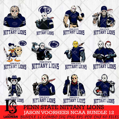 Penn State Nittany Lions Jason Voorhees NCAA Bundle 12 SVG Svg Eps Dxf Png File, Digital Download