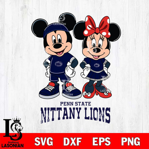 Penn State Nittany Lions Mickey And Minnie Rugby Svg Eps Dxf Png File, NCAA svg , Digital Download , Instant Download, Cricut File