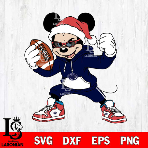Penn State Nittany Lions Mickey Cool Football Christmas File Cut, NCAA SVG DXF EPS PNG FILE, Digital Download , Criucut , Silhouette