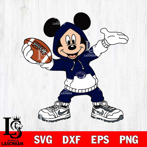 Penn State Nittany Lions Mickey Disney Football Christmas File Cut, NCAA SVG DXF EPS PNG FILE, Digital Download , Criucut , Silhouette