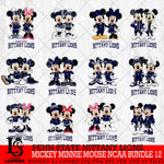 Penn State Nittany Lions Mickey Minnie Mouse NCAA Bundle 12 Svg Eps Dxf Png File, Bundle NCAA svg , File Cut , Digital Download , Instant Download, Cut Svg Files