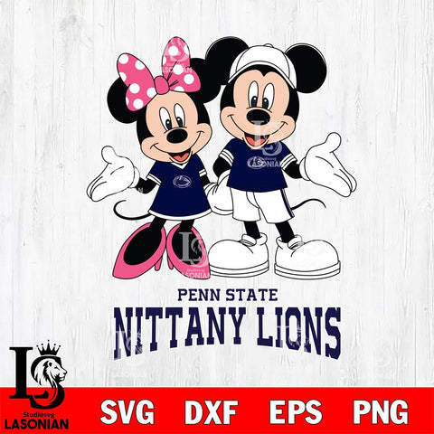 Penn State Nittany Lions Mickey Minnie Mouse Sport Svg Eps Dxf Png File, NCAA svg , File Cut , Digital Download , Instant Download, Cut Svg Files
