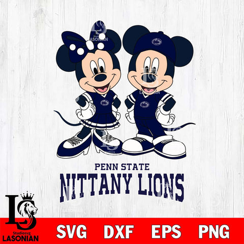 Penn State Nittany Lions Mickey Minnie Mouse rugby ball Svg Eps Dxf Png File, NCAA svg , File Cut , Digital Download , Instant Download, Cut Svg Files