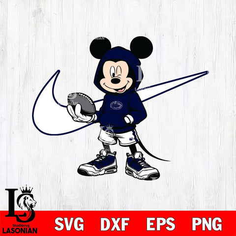 Penn State Nittany Lions Mickey Wearing Hoodie Sport Svg Eps Dxf Png File, NCAA svg, Digital Download, Instant Download