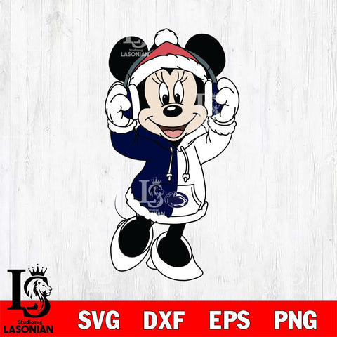 Penn State Nittany Lions Minnie Mouse Disney Football Christmas File Cut, NCAA SVG DXF EPS PNG FILE, Digital Download , Criucut , Silhouette