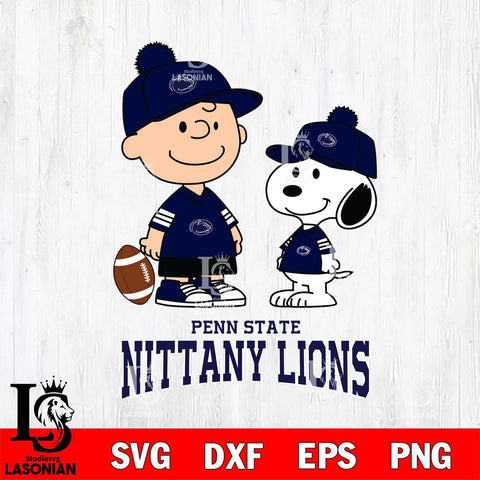 Penn State Nittany Lions Peanuts Snoopy Friends Football SVG DXF EPS PNG FILE,Snoopy File Cut, NCAA Digital Download,Instant Download,Christmas Silhouette