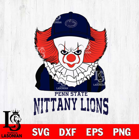 Penn State Nittany Lions Pennywise Horror Sport 10 Svg Eps Dxf Png File, Digital Download