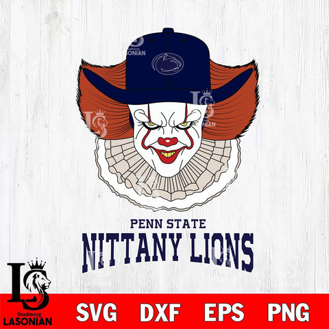 Penn State Nittany Lions Pennywise Horror Sport 12 Svg Eps Dxf Png File, Digital Download