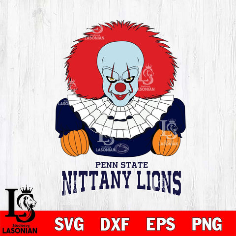 Penn State Nittany Lions Pennywise Horror Sport 3 Svg Eps Dxf Png File, Digital Download