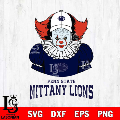 Penn State Nittany Lions Pennywise Horror Sport 7 Svg Eps Dxf Png File, Digital Download