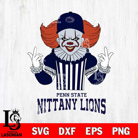 Penn State Nittany Lions Pennywise Horror Sport 8 Svg Eps Dxf Png File, Digital Download
