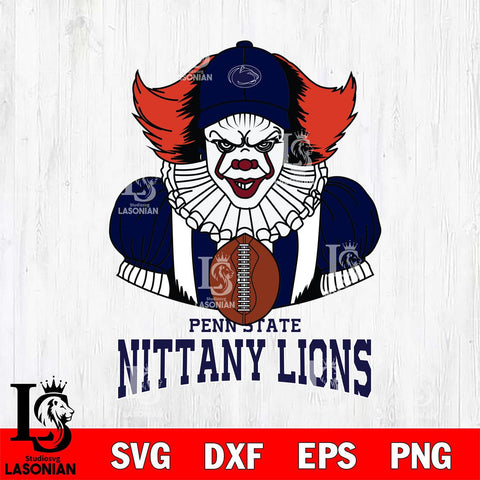 Penn State Nittany Lions Pennywise Horror Sport 9 Svg Eps Dxf Png File, Digital Download