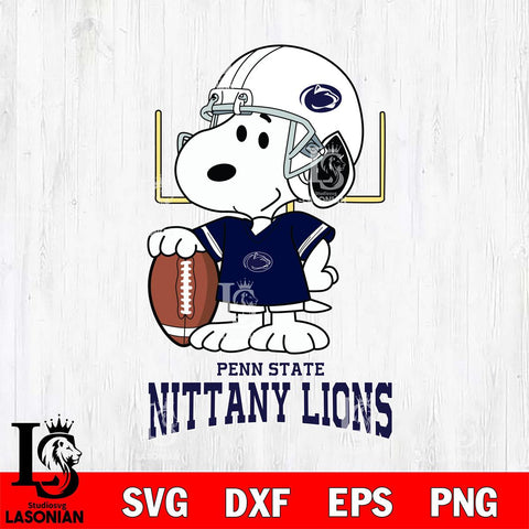 Penn State Nittany Lions Snoopy Player Football SVG DXF EPS PNG FILE,Snoopy File Cut, NCAA Digital Download,Instant Download,Christmas Silhouette