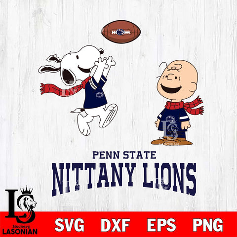 Penn State Nittany Lions Snoopy & Charlie Brown Football Cricut,Christmas SVG DXF EPS PNG FILE, NCAA Digital Download,Instant Download, Silhouette