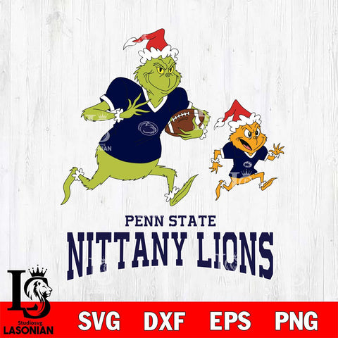 Penn State Nittany Lions The Grinch & Max Football Cricut,Christmas SVG DXF EPS PNG FILE, NCAA Digital Download,Instant Download, Silhouette